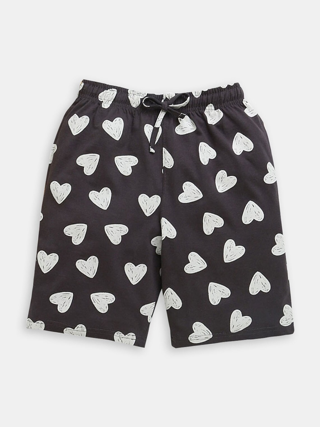 

Hopscotch Girls Conversational Printed High-Rise Shorts, Black