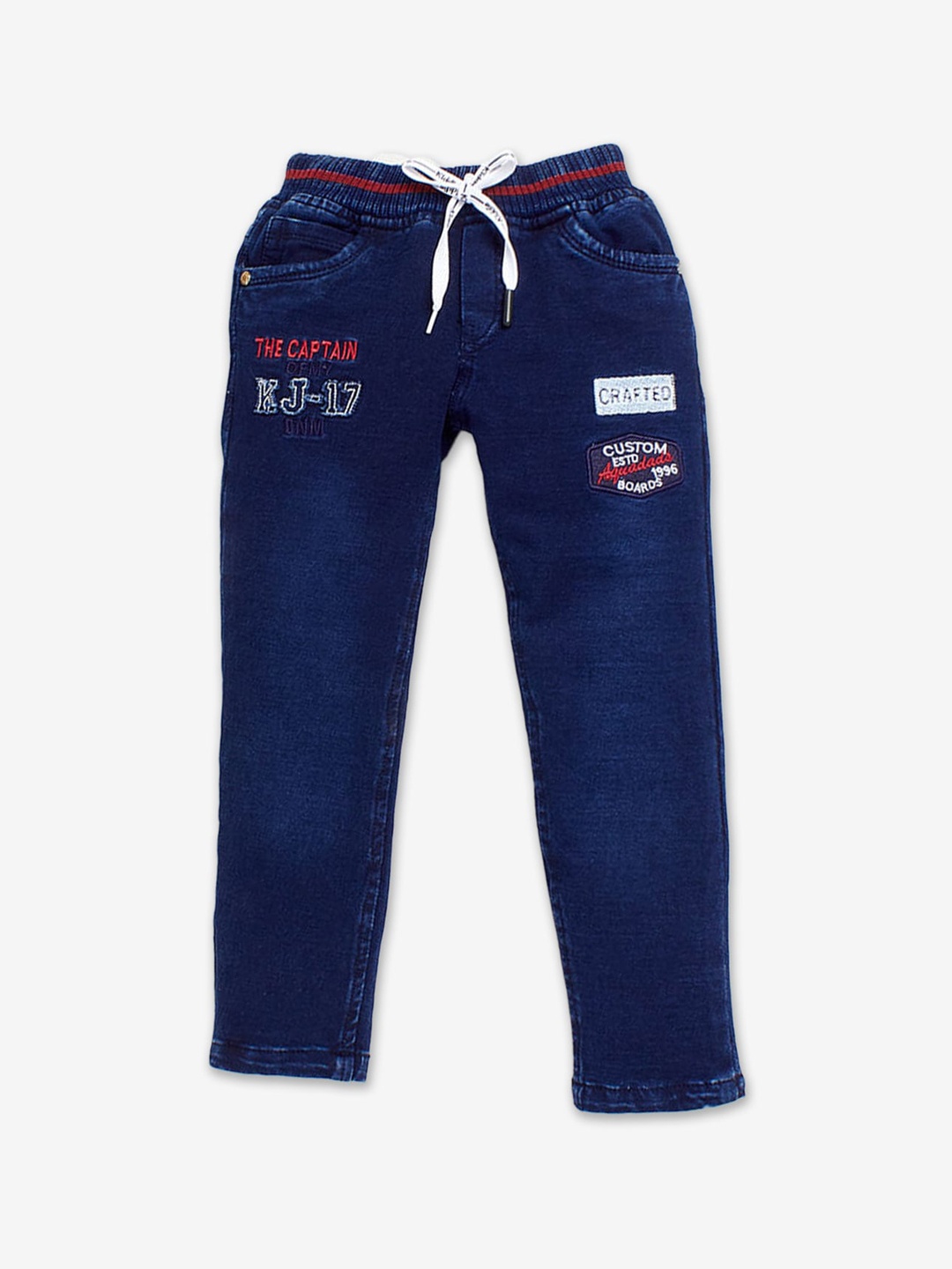 

Hopscotch Boys Mid-Rise Light Fade Comfort Embroidered Jeans, Blue