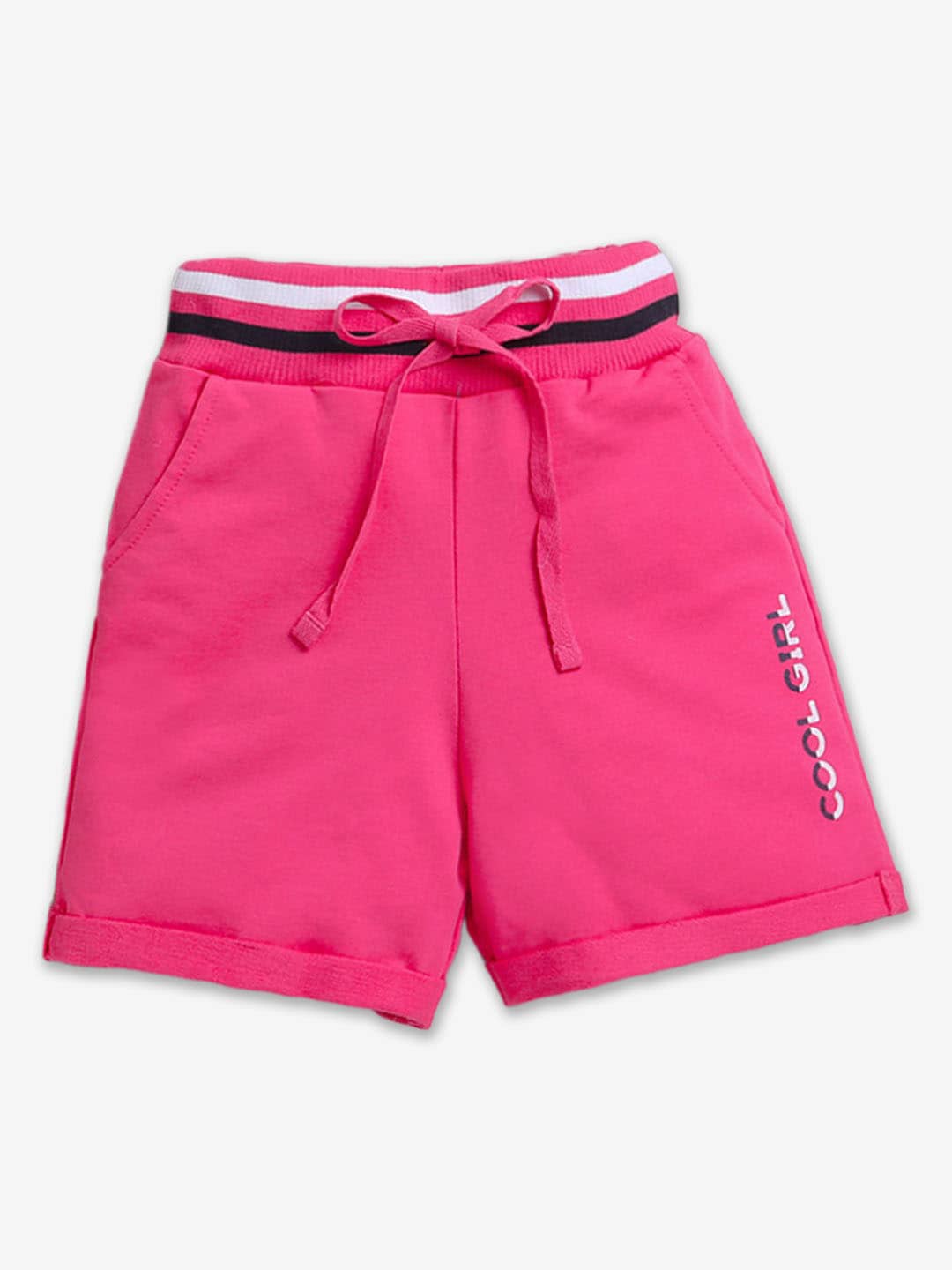 

Hopscotch Girls High-Rise Cotton Shorts, Pink