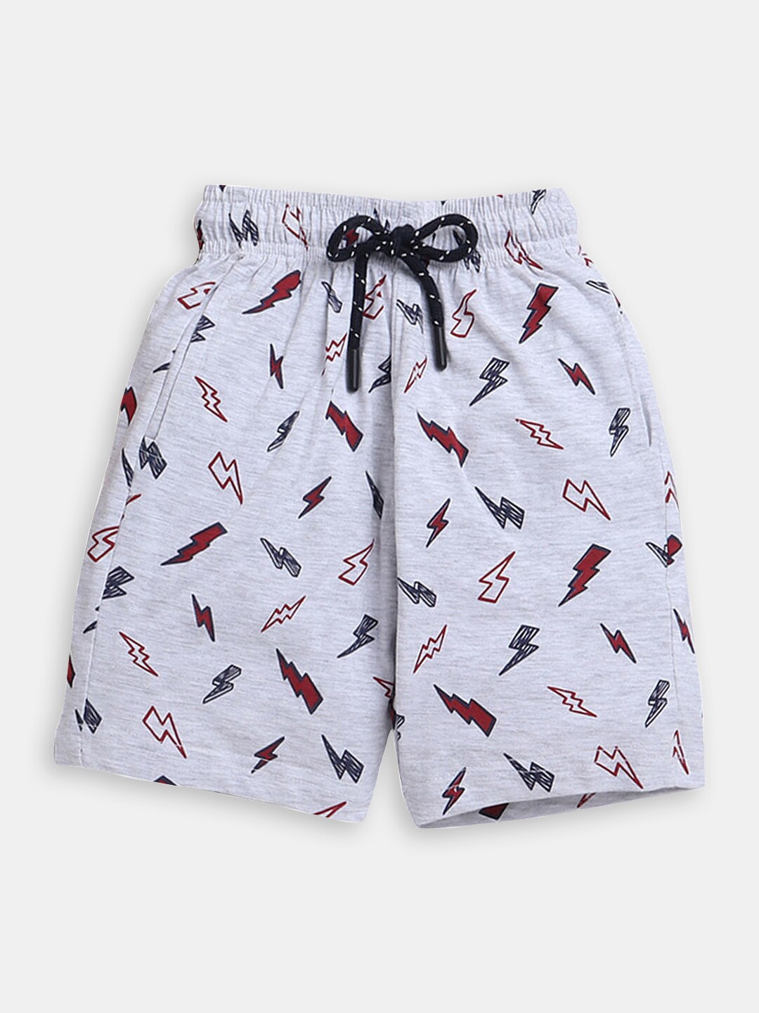 

Hopscotch Boys Printed High-Rise Cotton Shorts, Off white