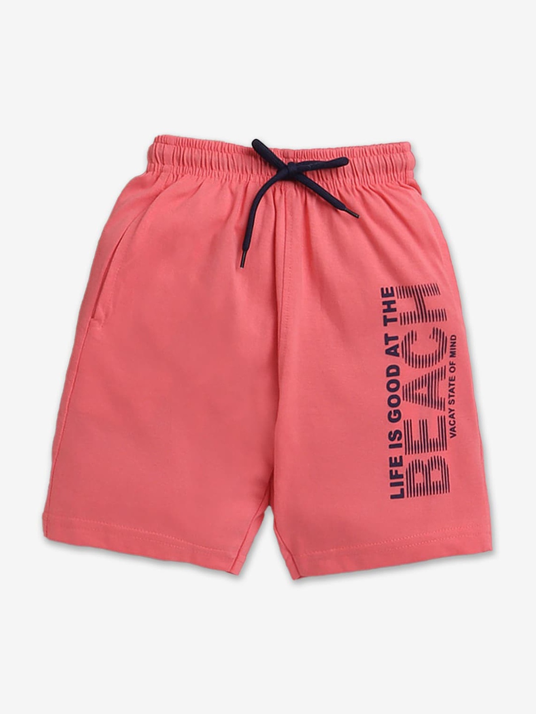

Hopscotch Boys Printed High-Rise Cotton Shorts, Coral