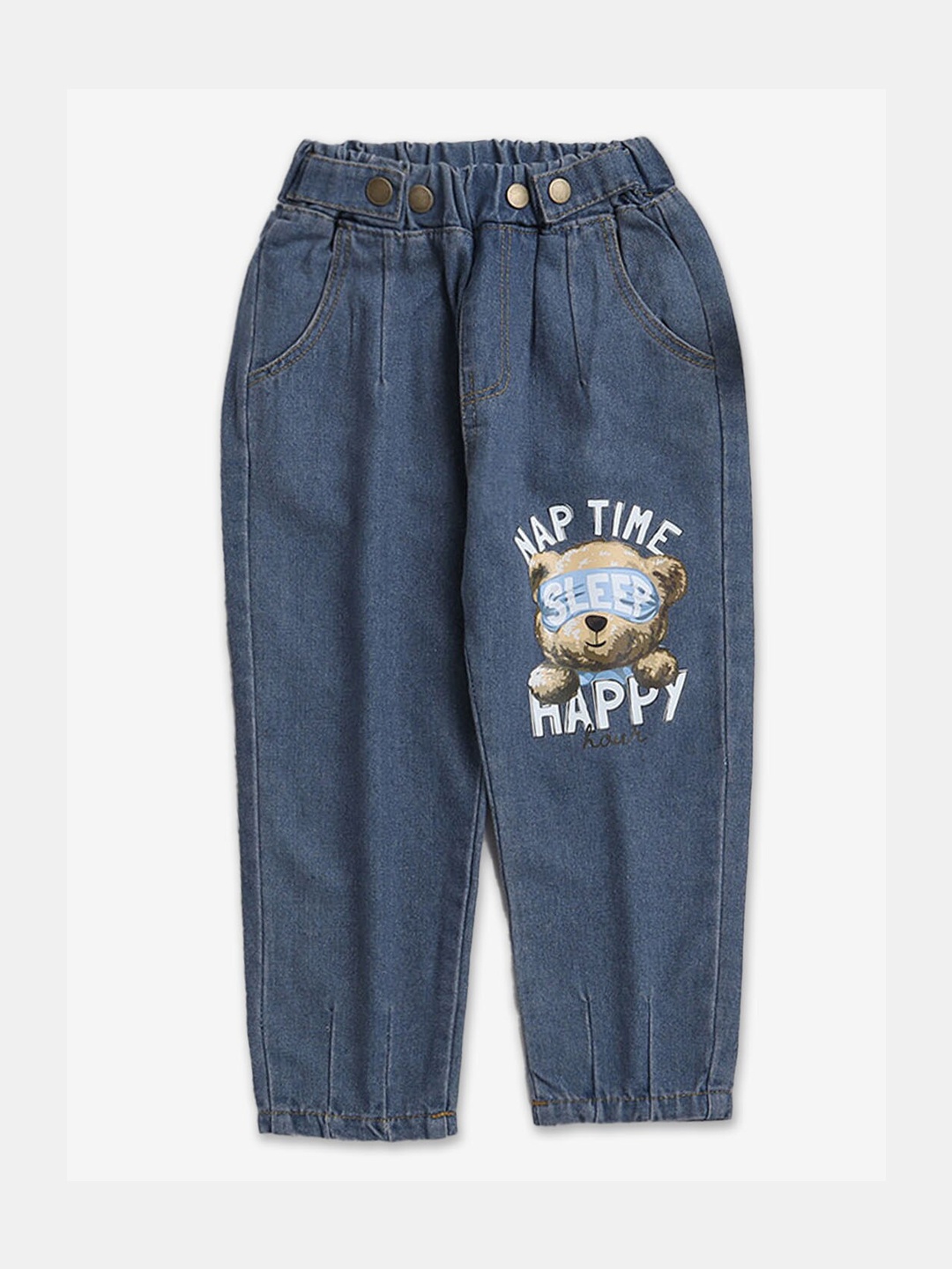 

Hopscotch Boys Printed Regular Fit Elasticated Jeans, Blue