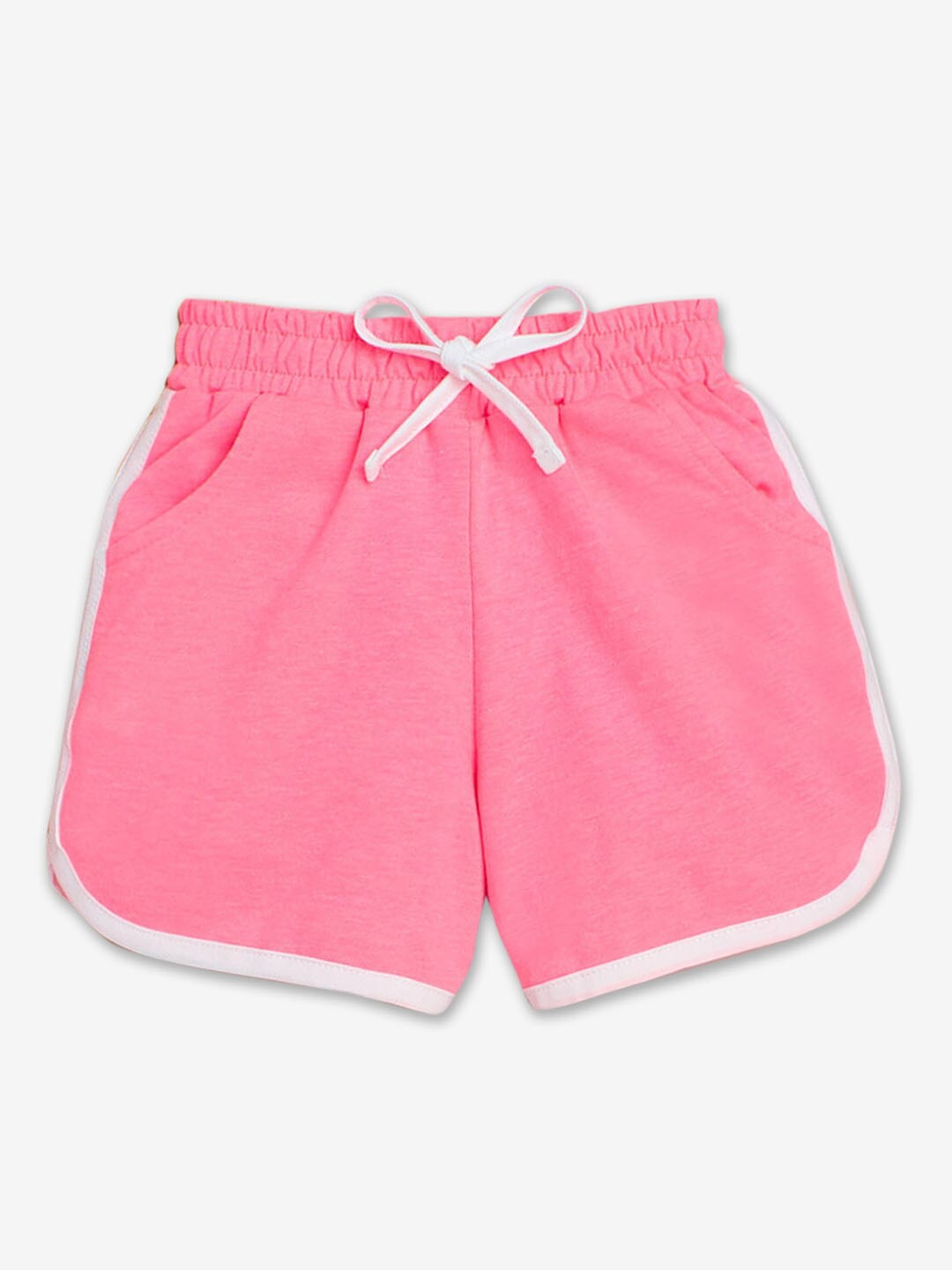 

Hopscotch Girls Cotton Regular Fit High-Rise Shorts, Pink