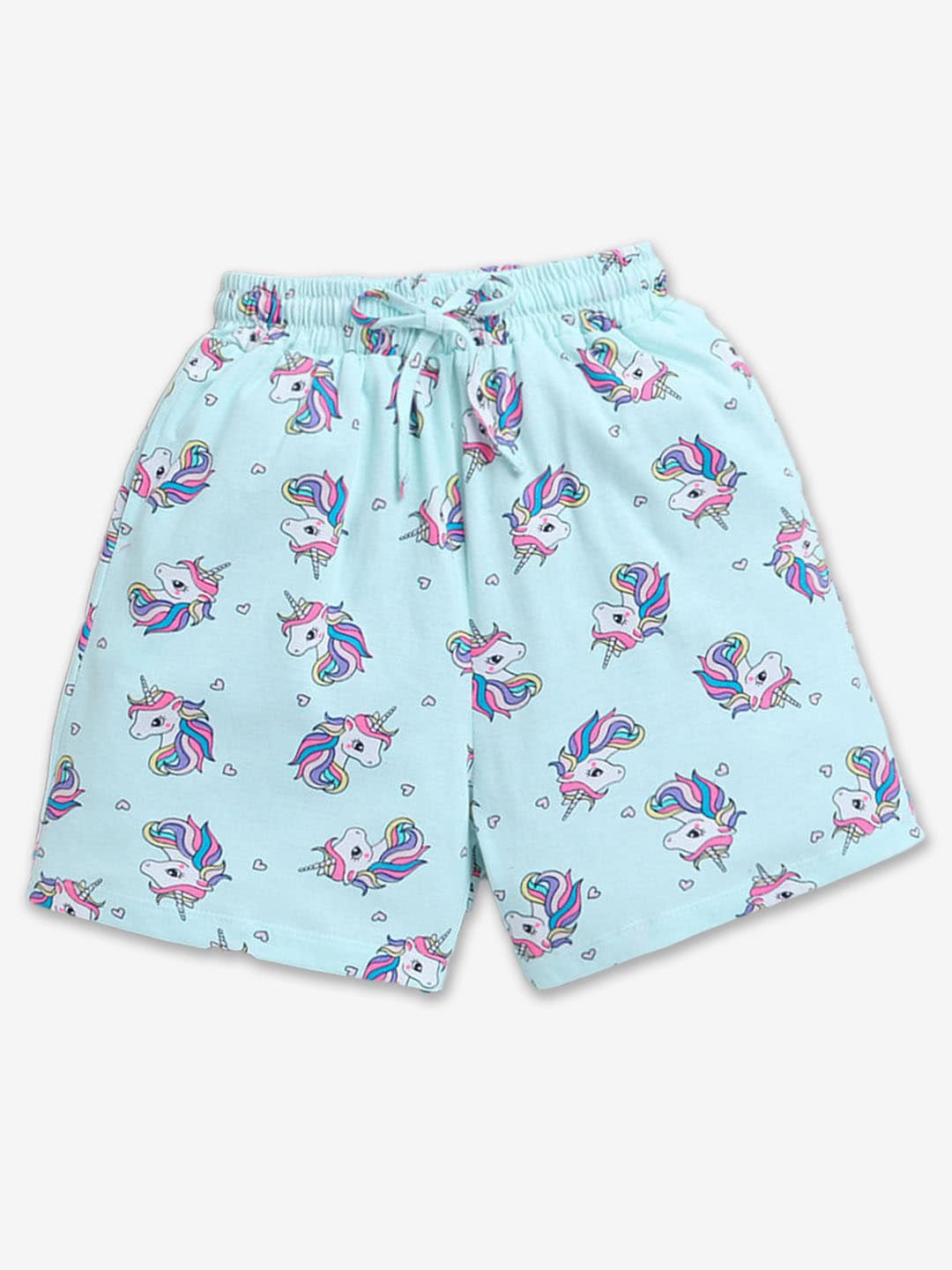 

Hopscotch Girls Mercedes AMG Petronas Printed High-Rise Cotton Shorts, Green