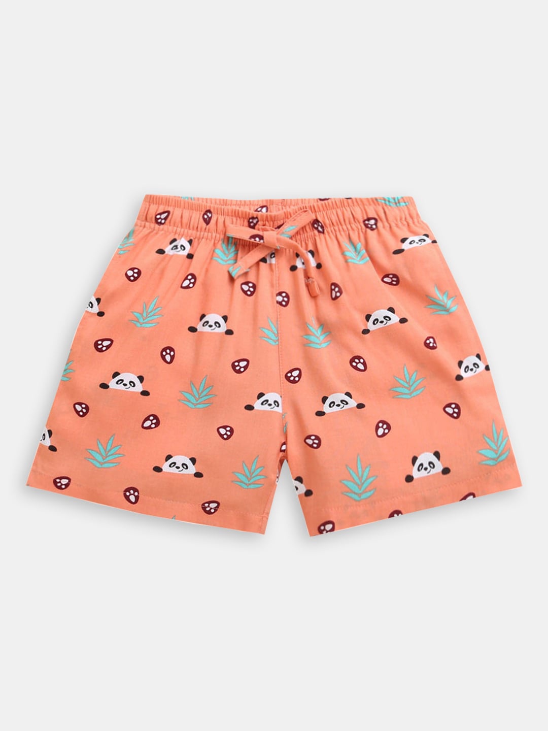 

Hopscotch Girls Printed High-Rise Cotton Shorts, Orange