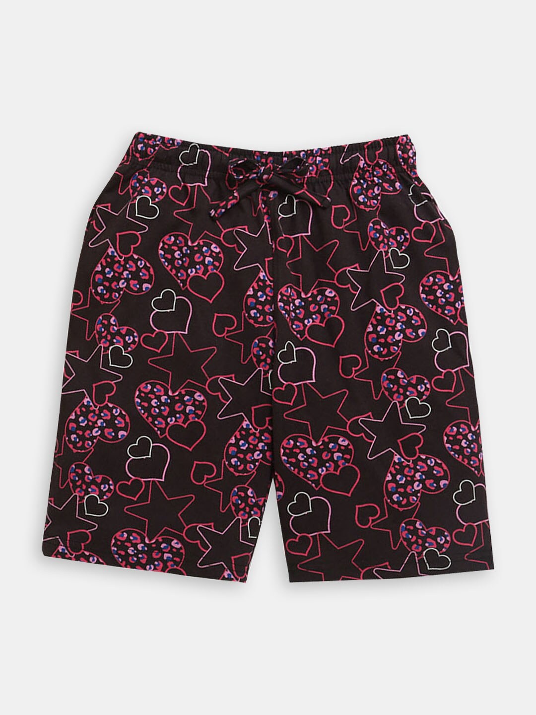

Hopscotch Girls High-Rise Floral Printed Cotton Shorts, Pink