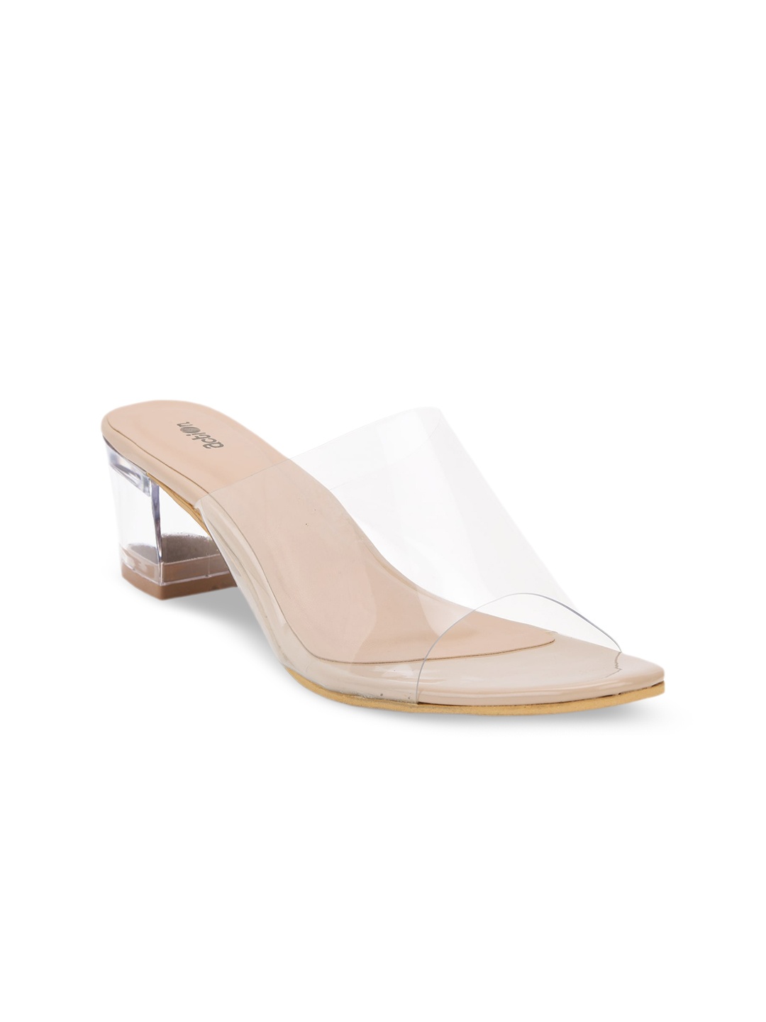 

Action Transparent Block Heels, Tan