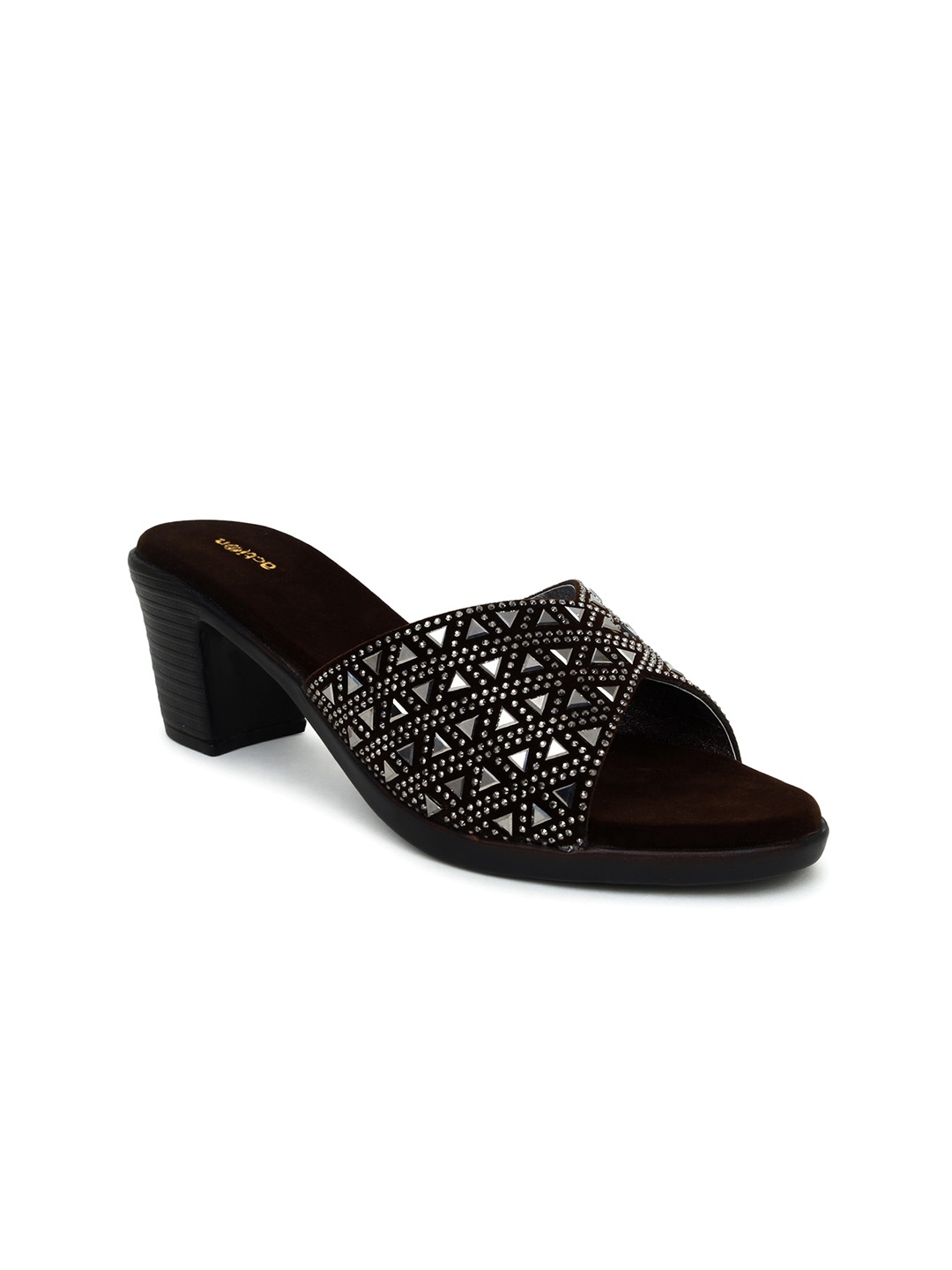 

Action Embellished Suede Block Heels, Brown