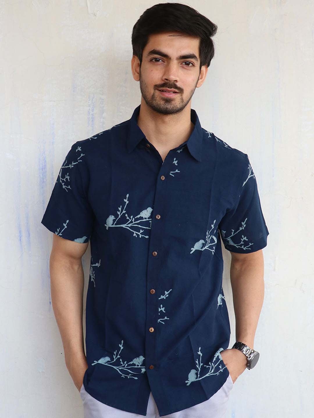 

Chidiyaa Standard Floral Printed Casual Cotton Shirt, Blue