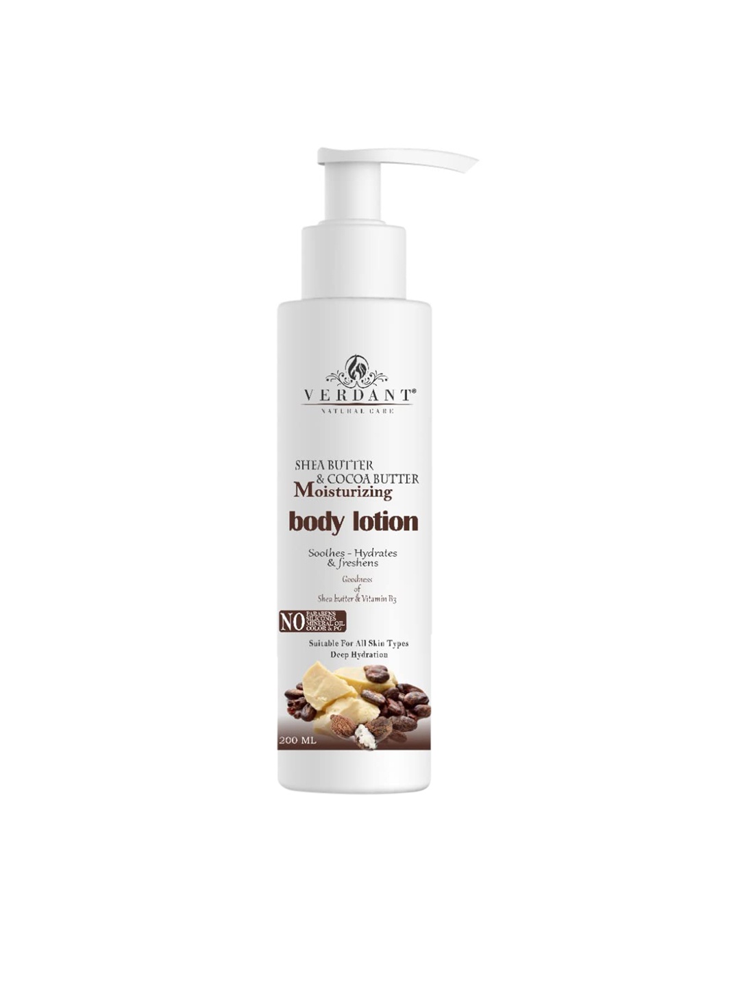 

Verdant Natural Care Shea Butter & Cocoa Butter Body Lotion - 200 ml, White