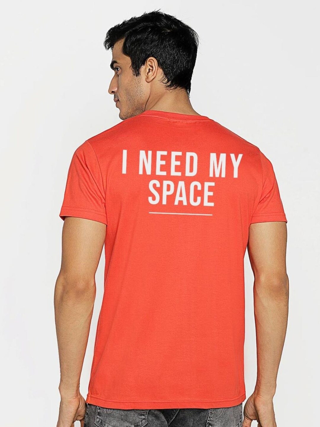 

Bewakoof X Nasa Cotton I Need My Space Typography Printed T-shirt, Orange