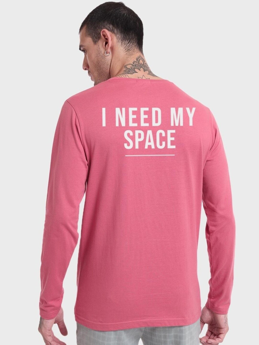 

Bewakoof Typography Printed Cotton T-shirt, Pink
