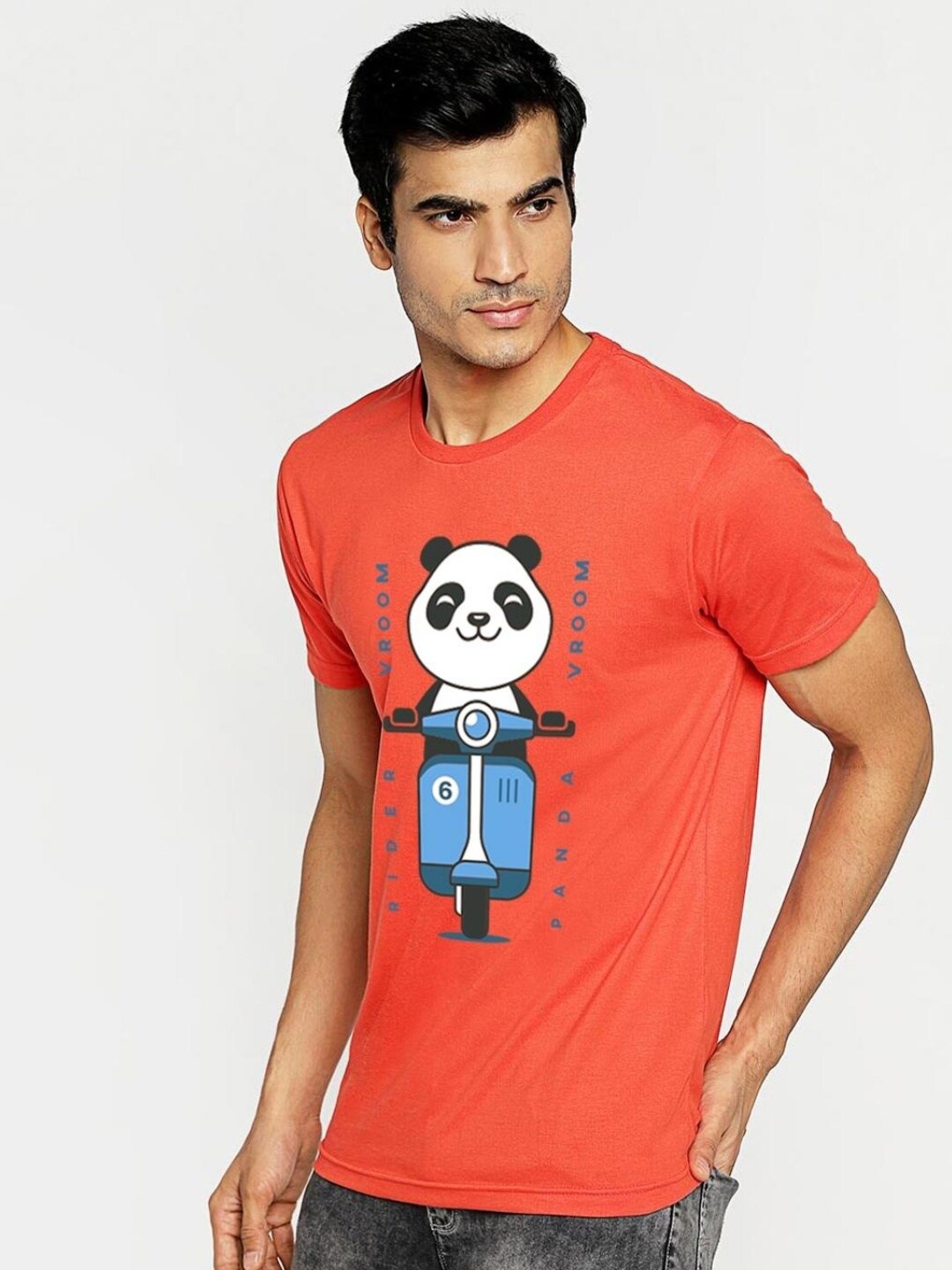

Bewakoof Red Graphic Printed Breathable Cotton T-shirt