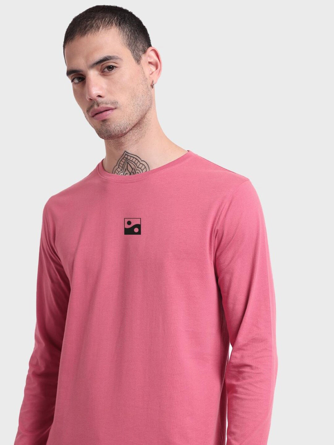 

Bewakoof Pink Typography Printed Long sleeves T-shirt