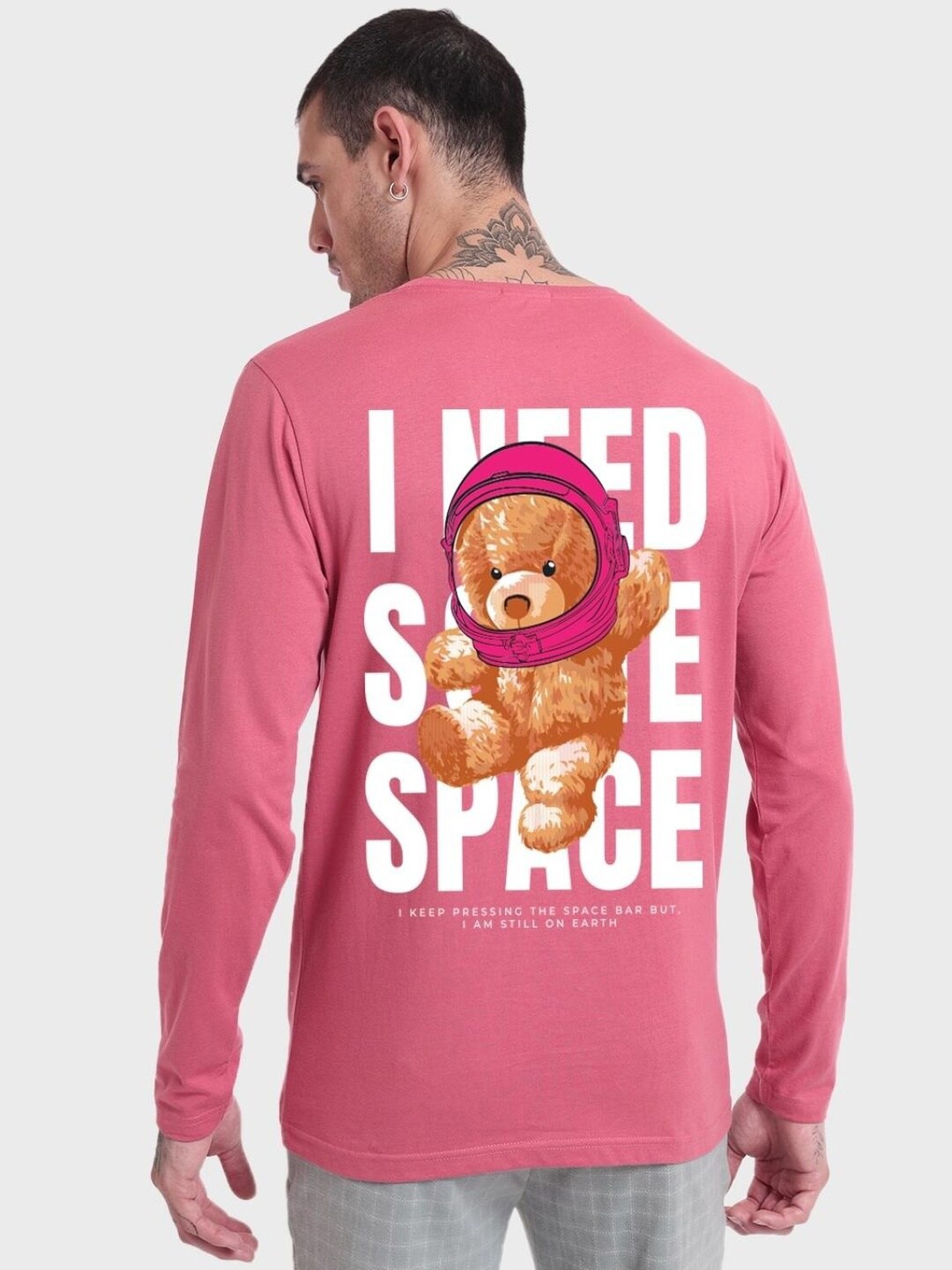 

Bewakoof Typography Printed Cotton T-shirt, Pink