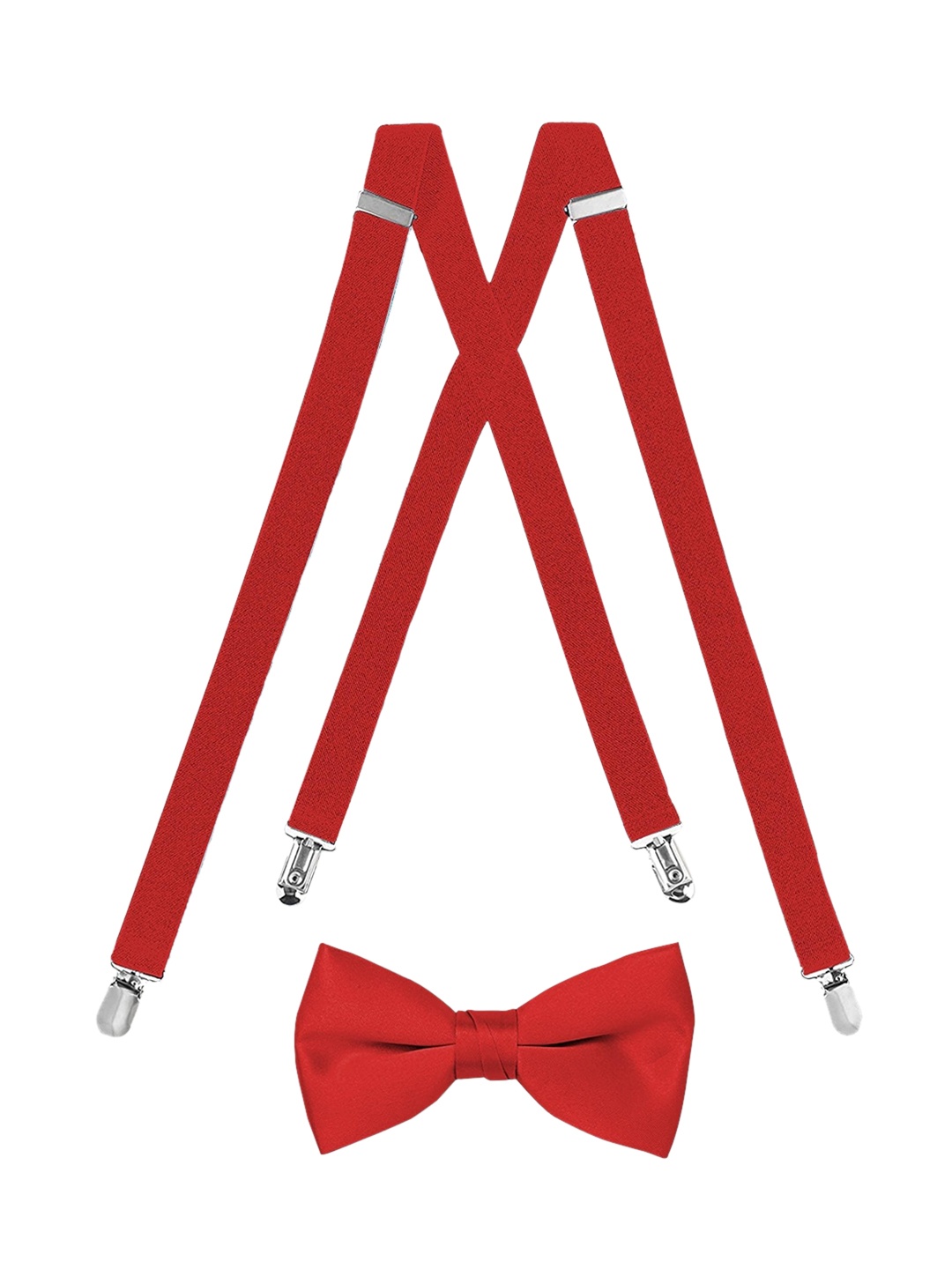 

Kastner Men Suspender Belt & Bow Set, Red