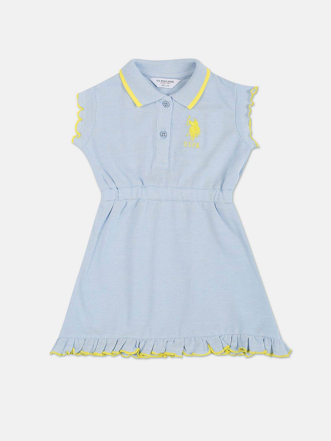 

U.S. Polo Assn. Kids Girls Pure Cotton Fit & Flare Dress, Blue