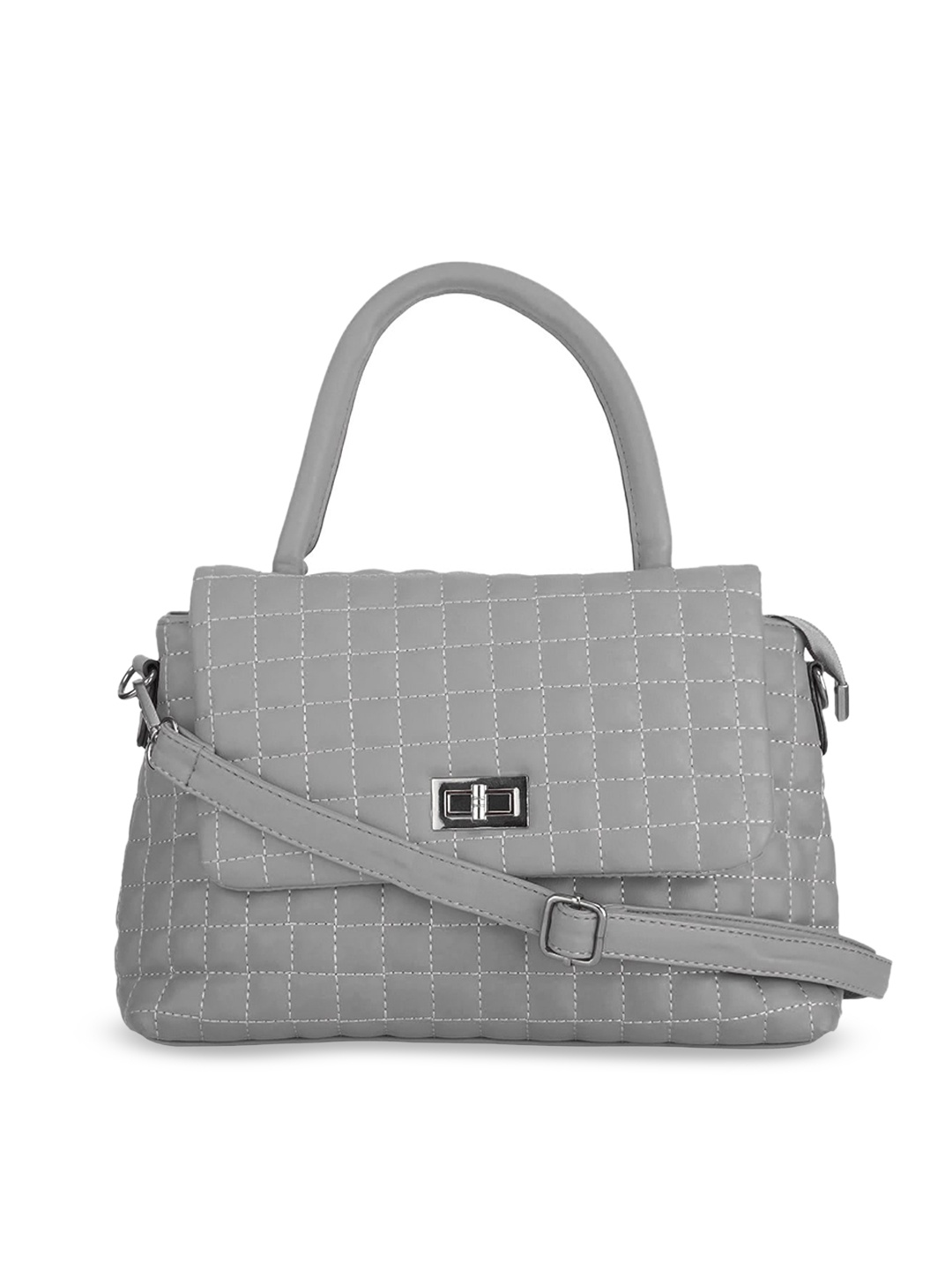 

LEGAL BRIBE Structured Handheld Bag With Quilted, Grey