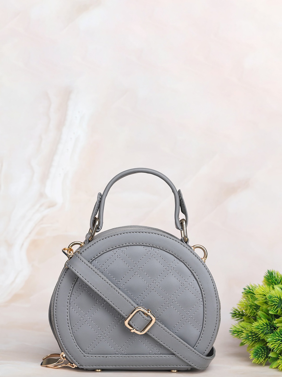 

LEGAL BRIBE Textured Structured Handheld Bag, Grey