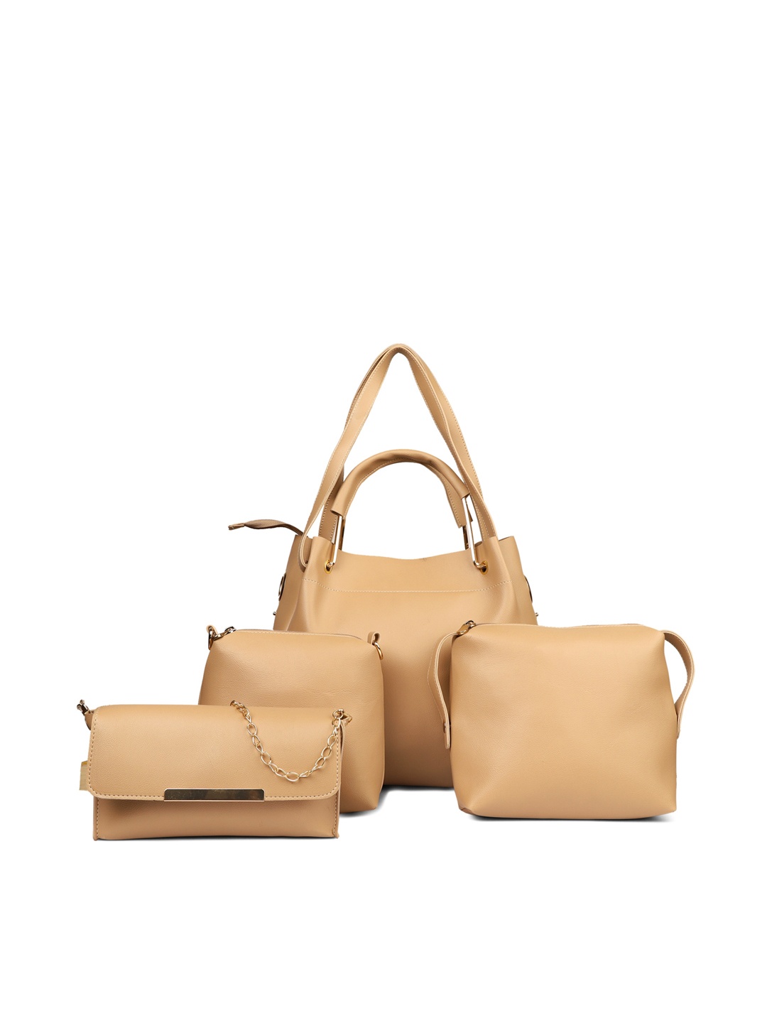 

LEGAL BRIBE Set Of 4 Structured Handheld Bag, Beige
