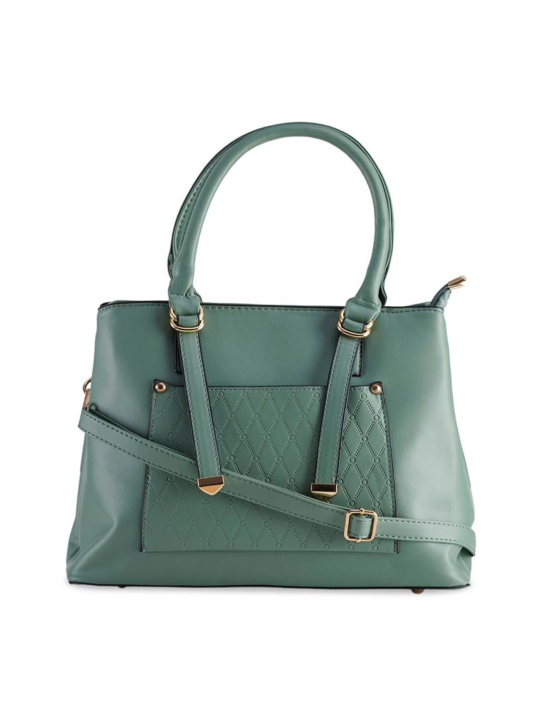 

LEGAL BRIBE Structured Handheld Bag with Quilted, Green