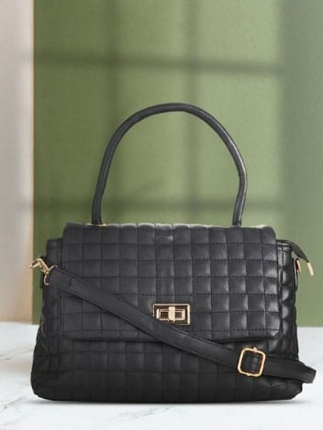 

LEGAL BRIBE Structured Handheld Bag With Quilted, Black