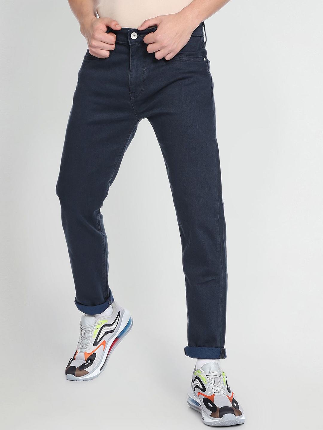 

Flying Machine Men Slim Fit Mid Rise Stretchable Jeans, Blue