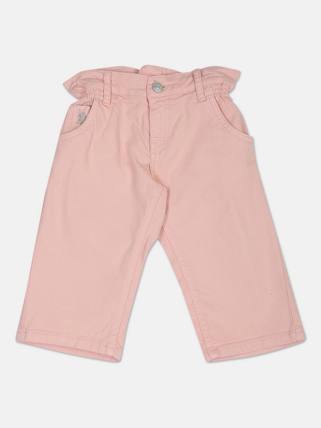 

U.S. Polo Assn. Kids Girls Clean look Mid Rise Jeans, Pink