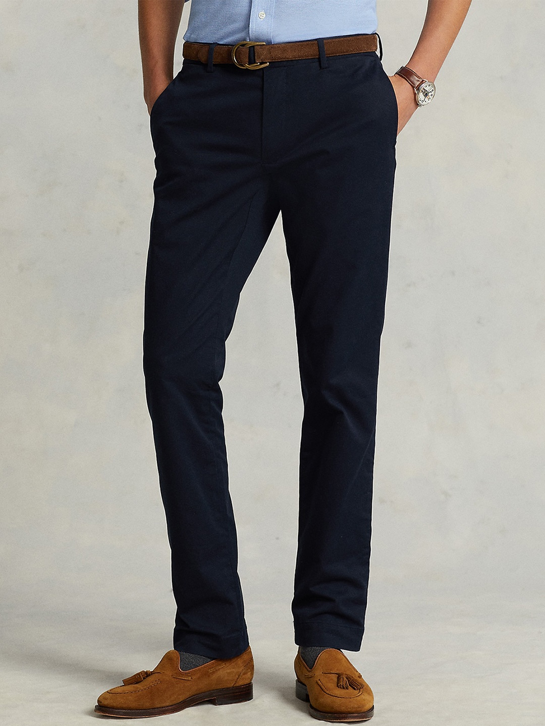 

Polo Ralph Lauren Men Cotton Slim-Fit Formal Chinos Trouser, Navy blue