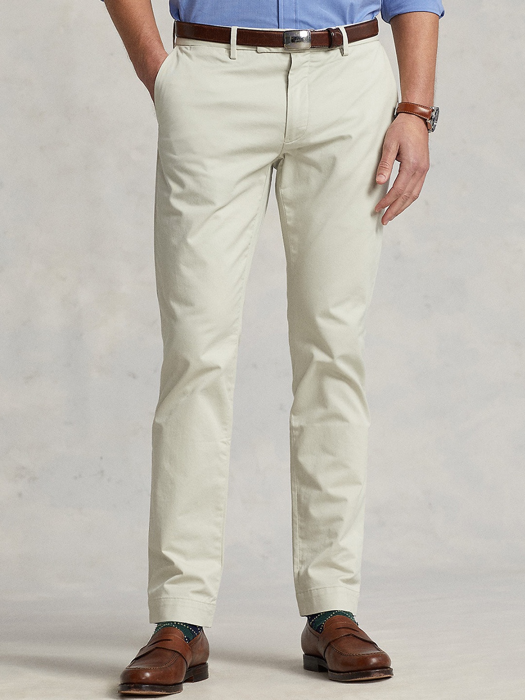 

Polo Ralph Lauren Men Cotton Chino Slim-Fit Formal Trouser, Cream