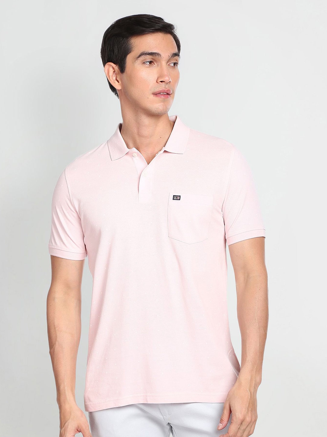 

Arrow Sport Polo Collar Compact Cotton Casual T-shirt, Pink