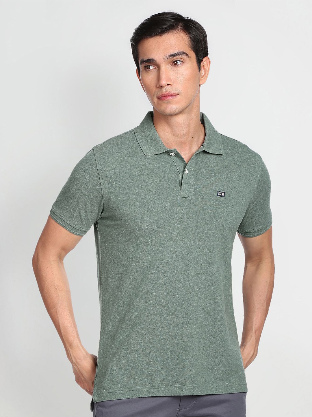 

Arrow Sport Polo Collar Cotton Casual T-shirt, Green