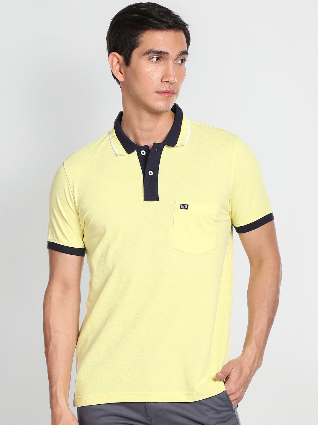 

Arrow Sport Polo Collar Pure Cotton Casual T-shirt, Yellow