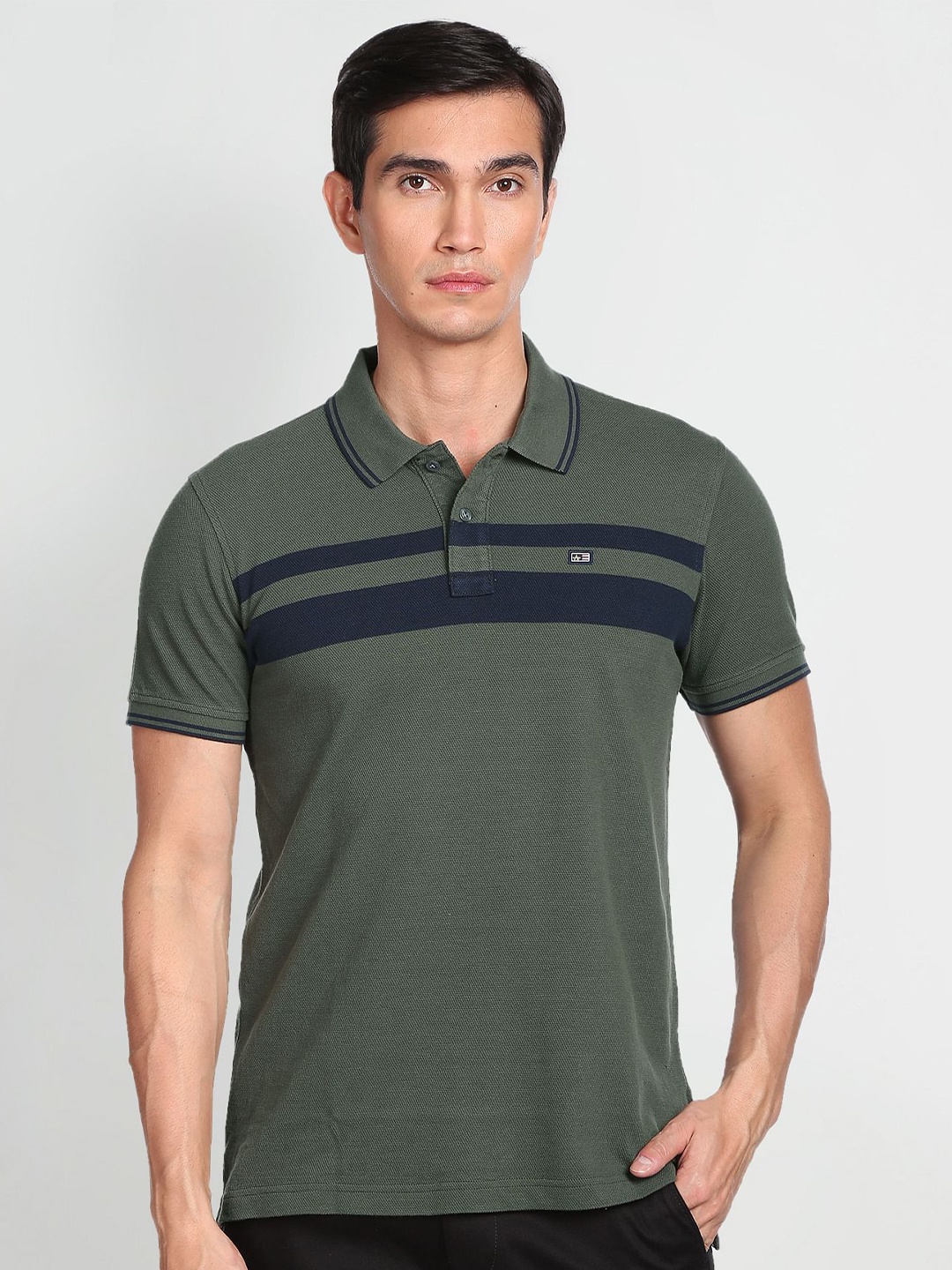 

Arrow Sport Polo Collar Compact Cotton Casual T-shirt, Green