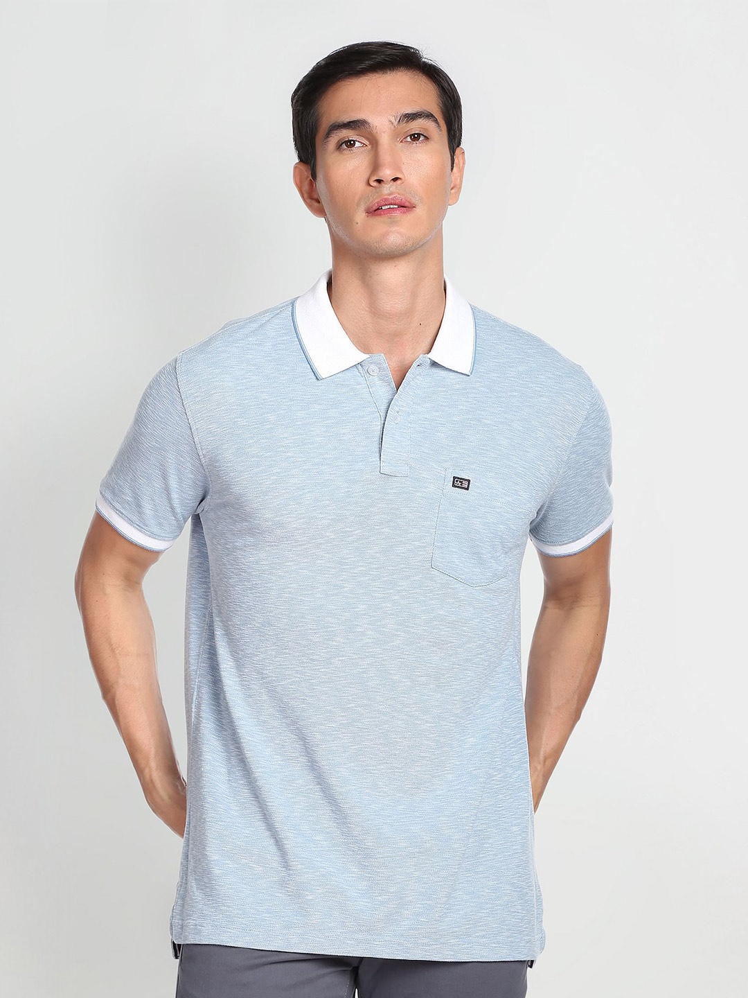 

Arrow Sport Polo Collar Compact Cotton Casual T-shirt, Blue