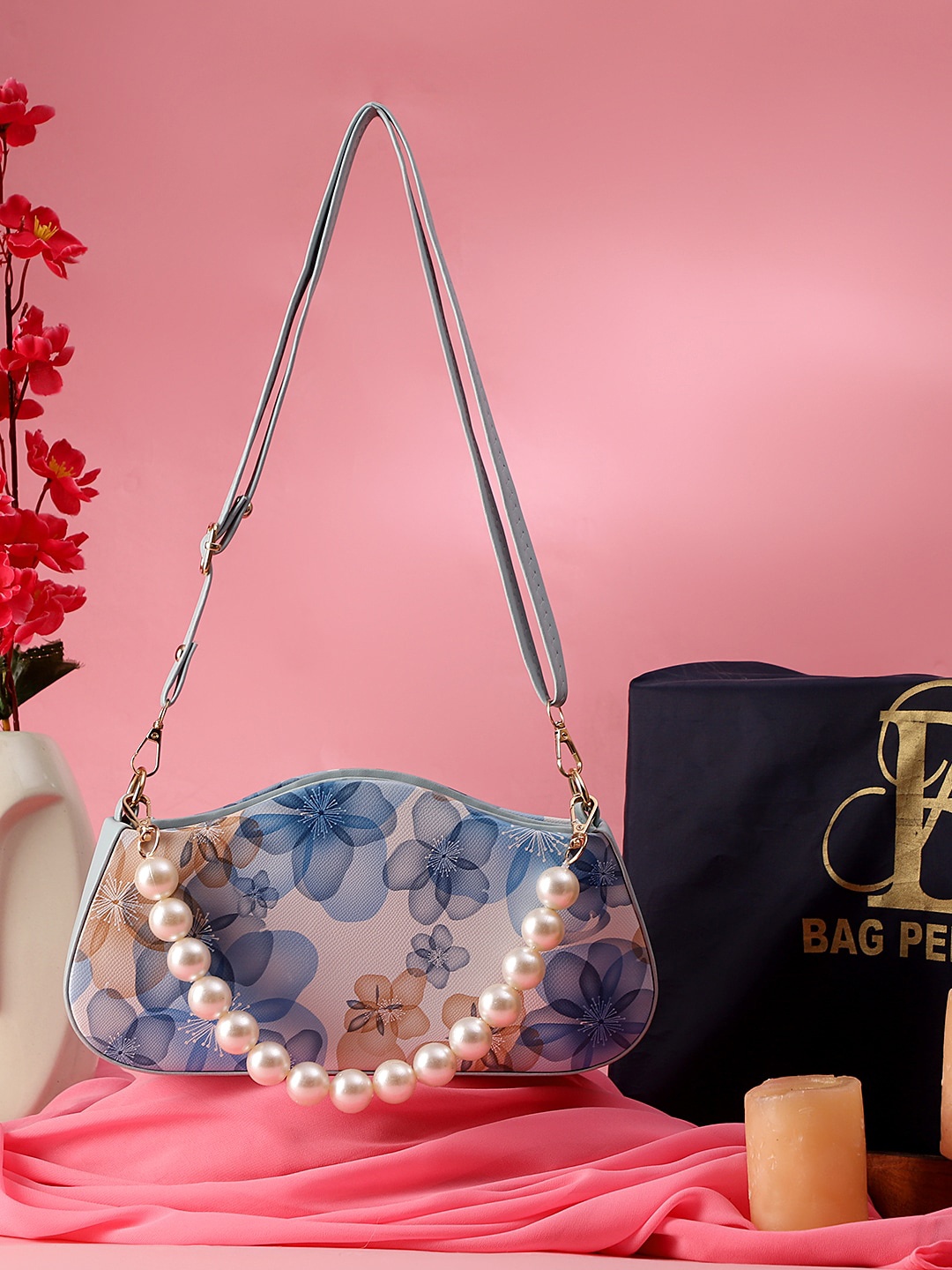 Bag Pepper Women Floral Printed Sling Bag, Blue