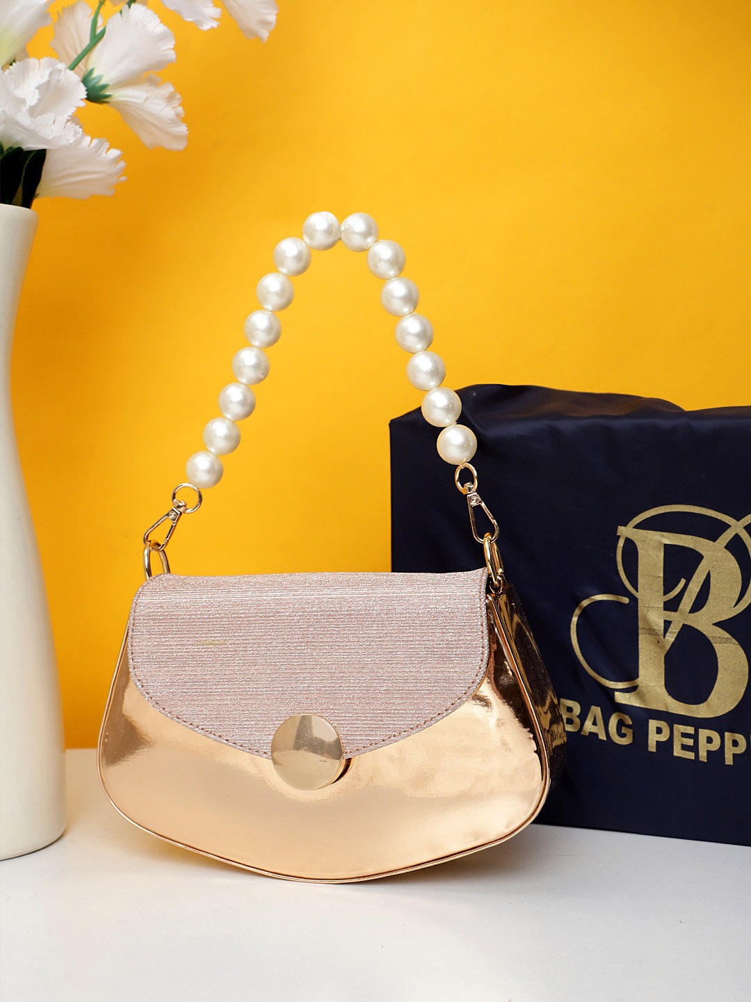 

Bag Pepper PU Structured Handheld Bag, Rose gold
