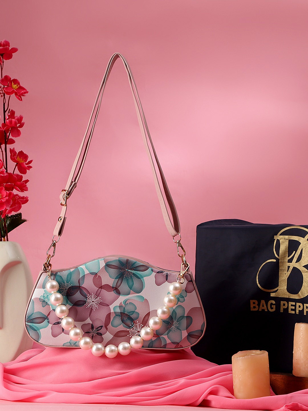 

Bag Pepper Floral Printed Structured Handheld Bag, Purple