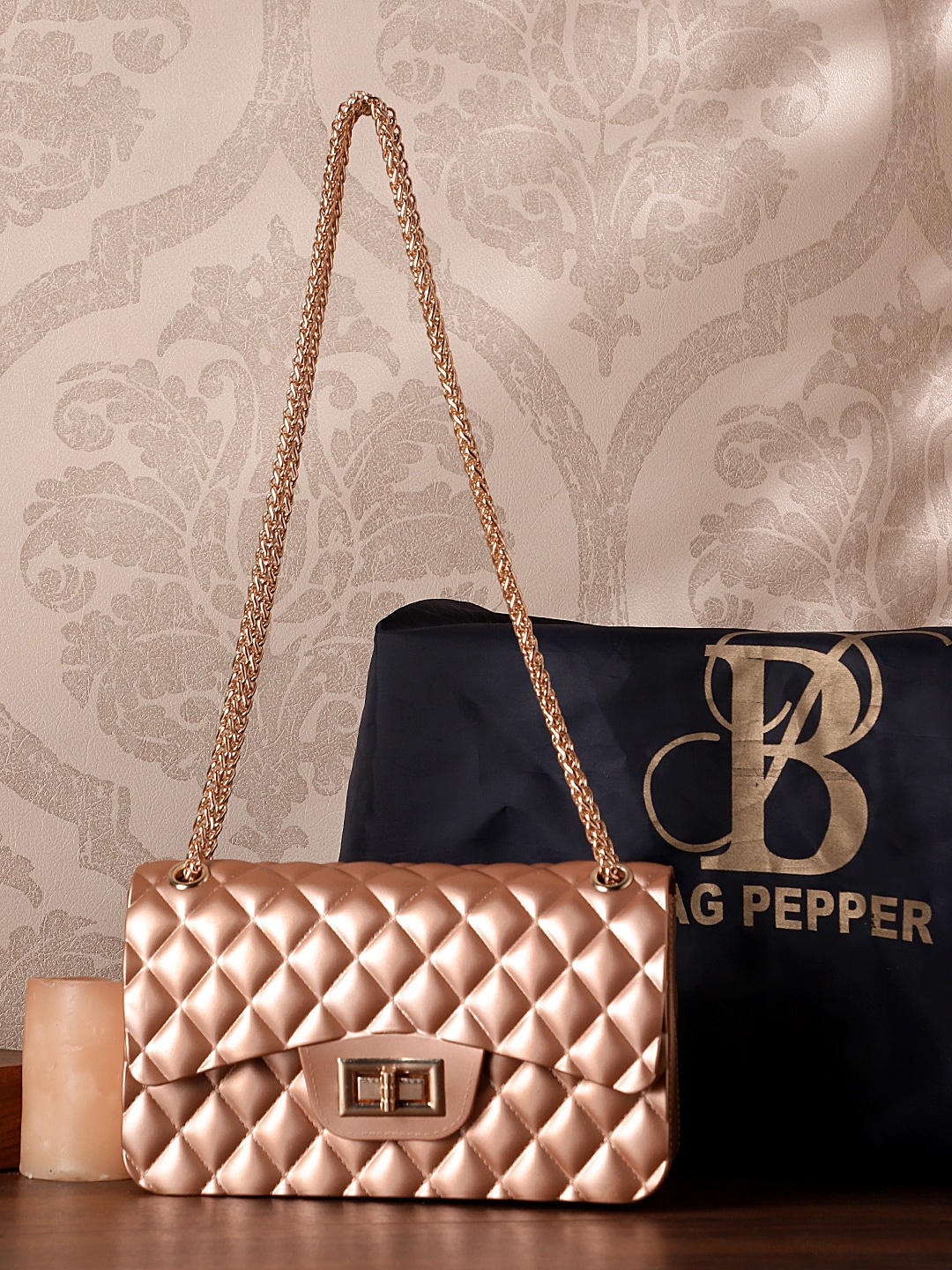 

Bag Pepper Structured Sling Bag With Quilted, Rose