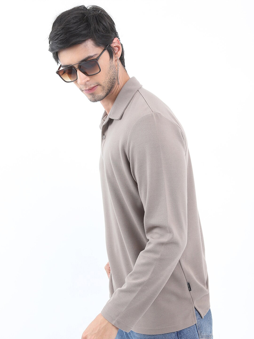 

KETCH Regular Fit Popcorn Structured T-shirt, Nude