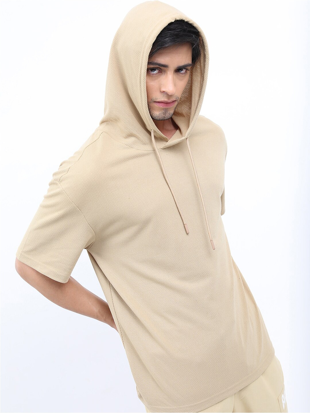 

HIGHLANDER Popcorn Structured Regular Fit T-shirt, Cream