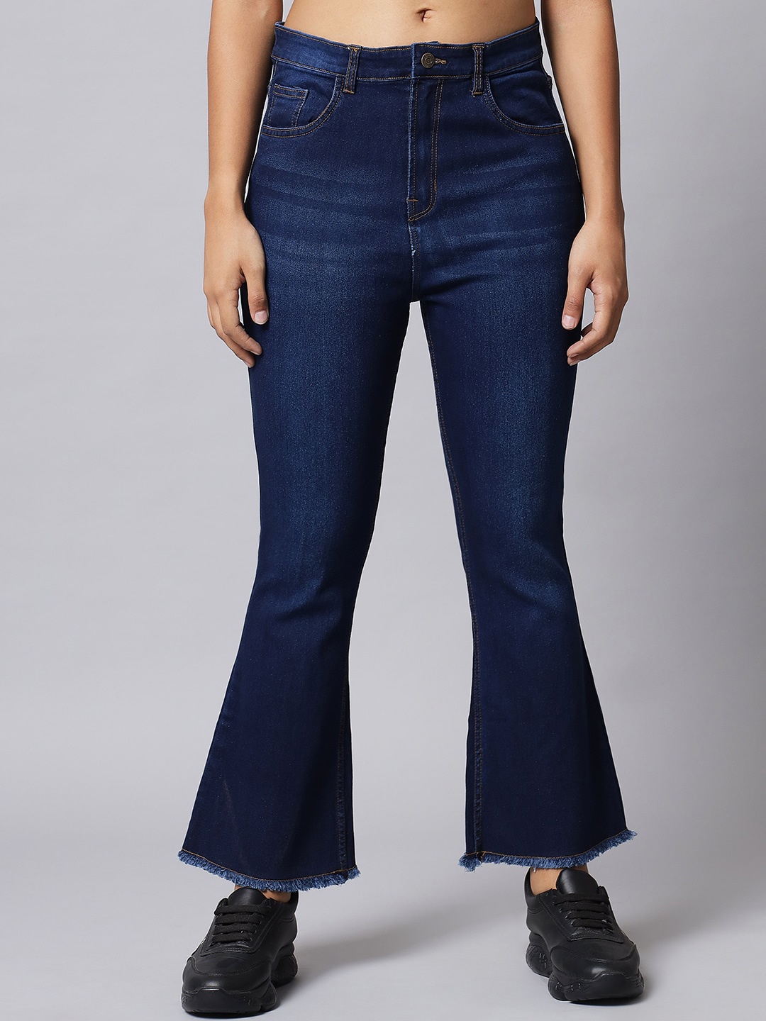 

GUTI Women Bootcut High-Rise Stretchable Light Fade Bootcut Jeans, Blue