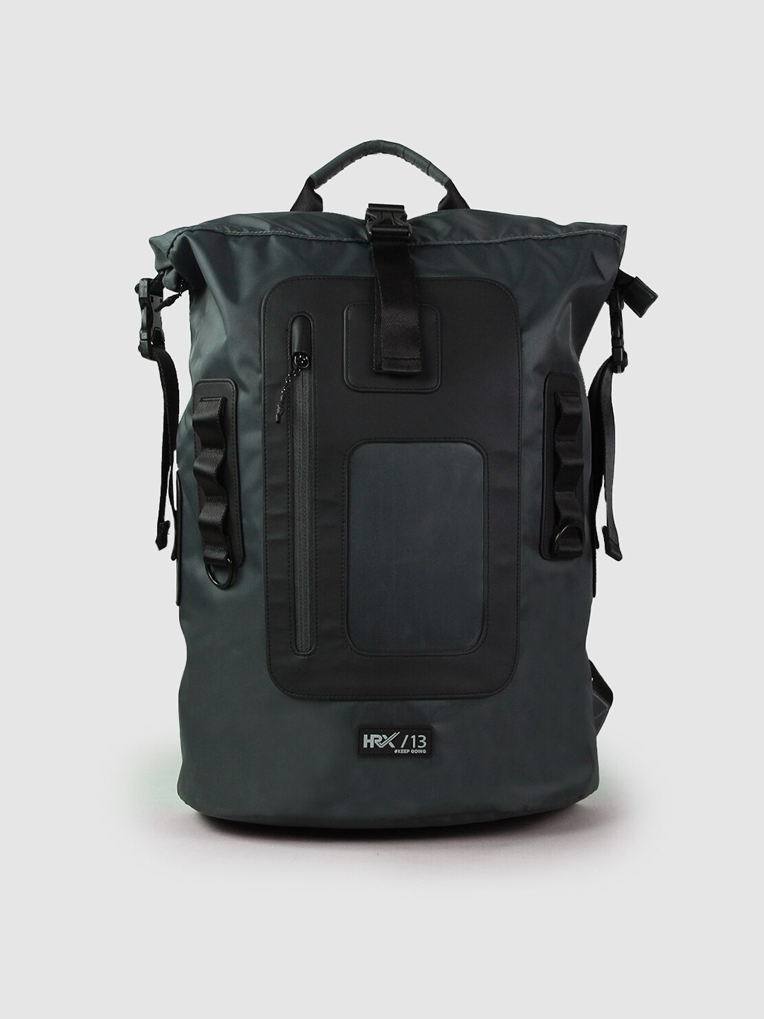 

HRX by Hrithik Roshan Roll Top Zip Closure Backpack, Grey