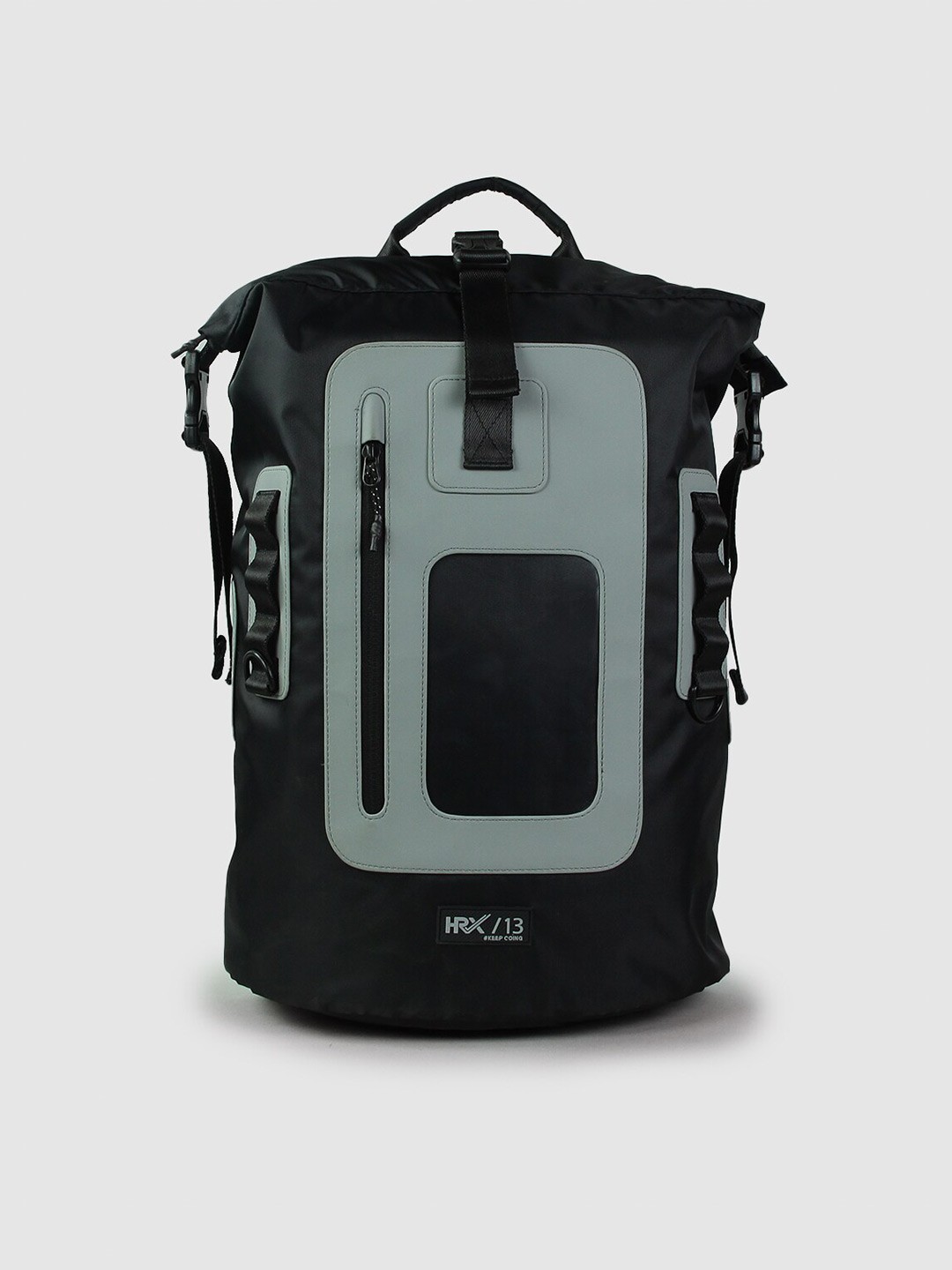 

HRX by Hrithik Roshan Roll Top Zip Closure Colourblocked Backpack, Black