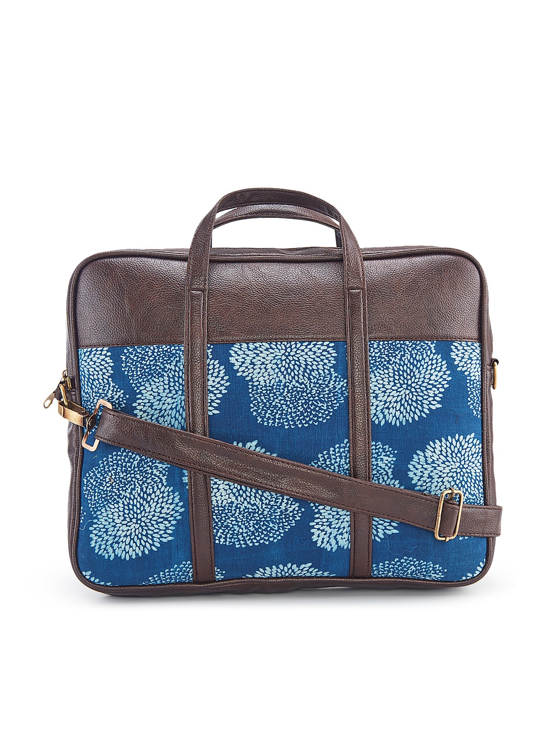 

NEPRI Ajrakh Printed Laptop Bag, Navy blue