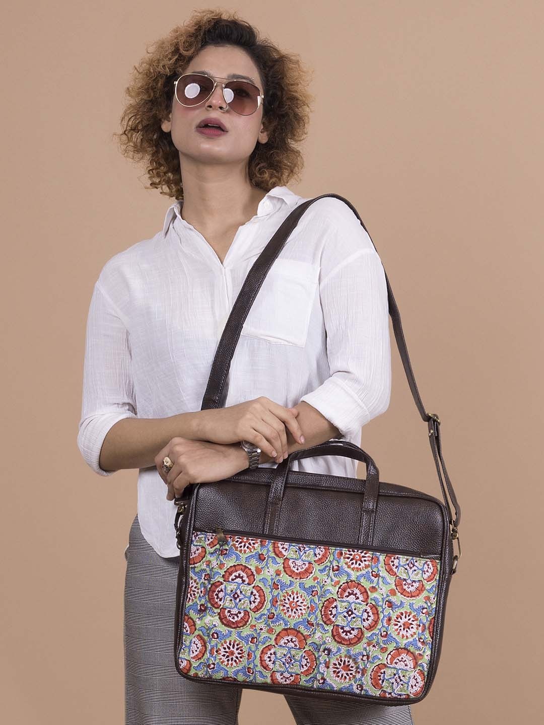 

NEPRI Printed Laptop Bag, Blue