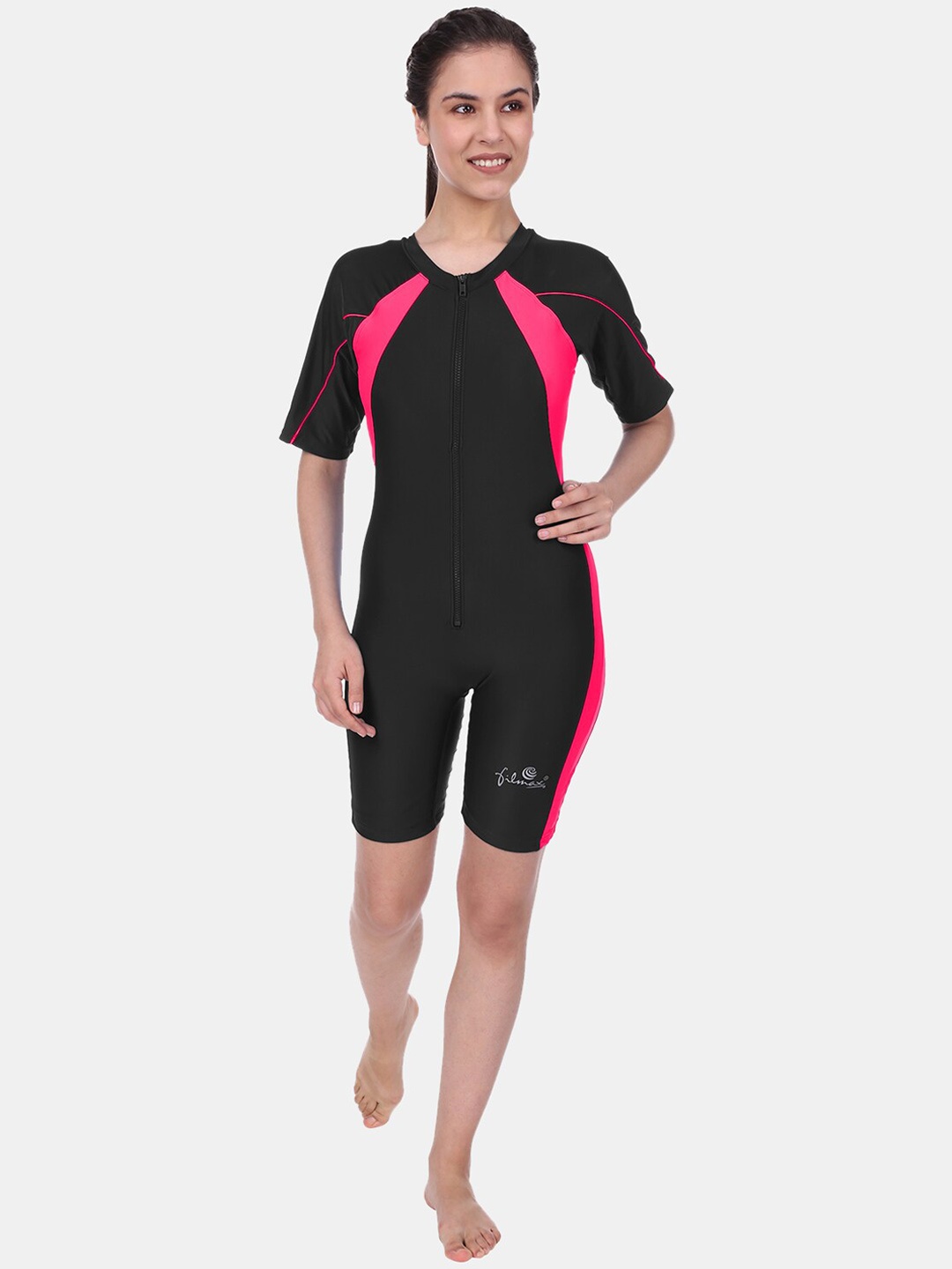 

FILMAX ORIGINALS Women Colourblocked Legsuit, Black