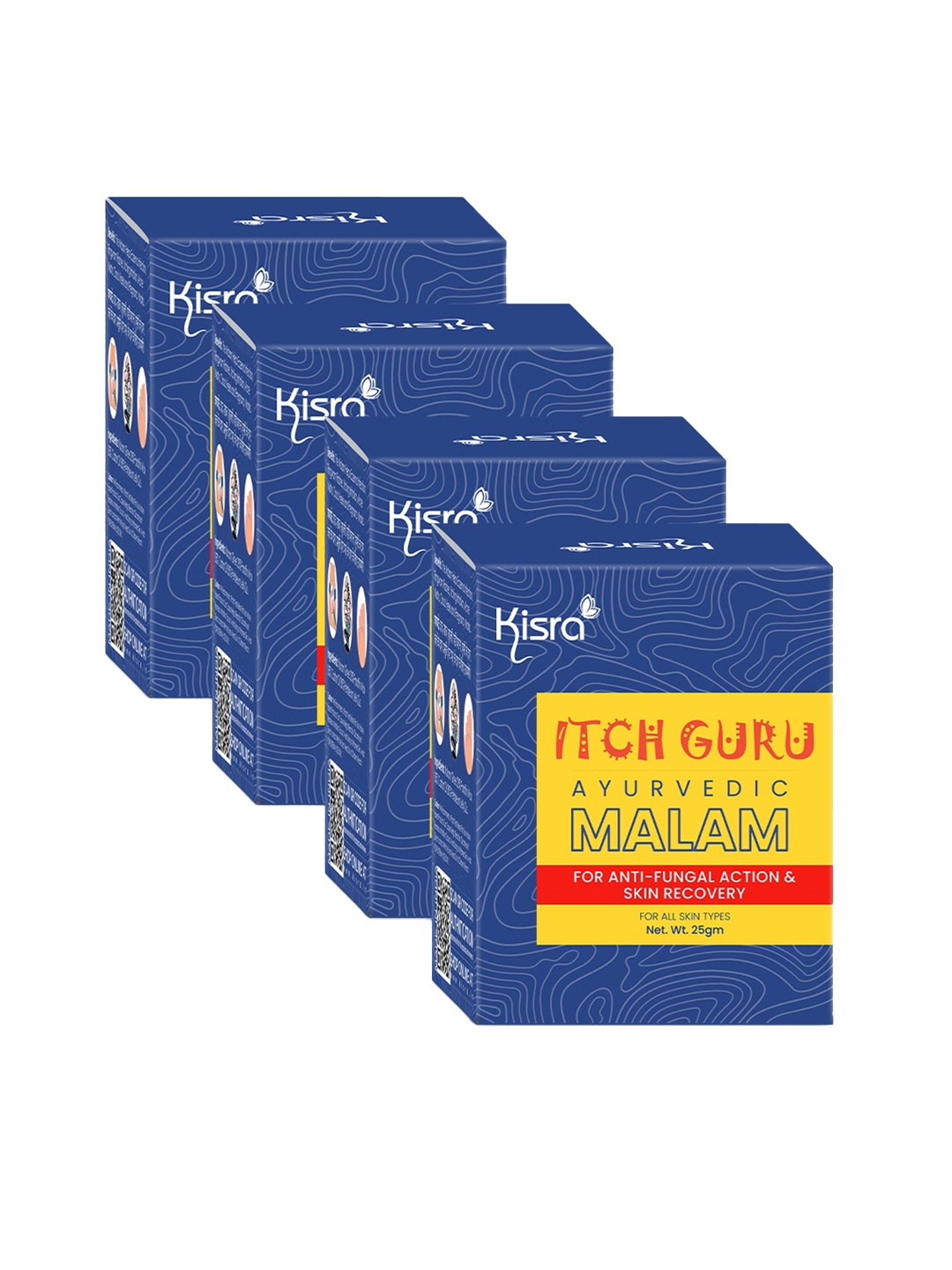 

KISRA Anti-Fungal Itching & Skin Recovery Itch Guru Ayurvedic Malam 25gm Each., Blue