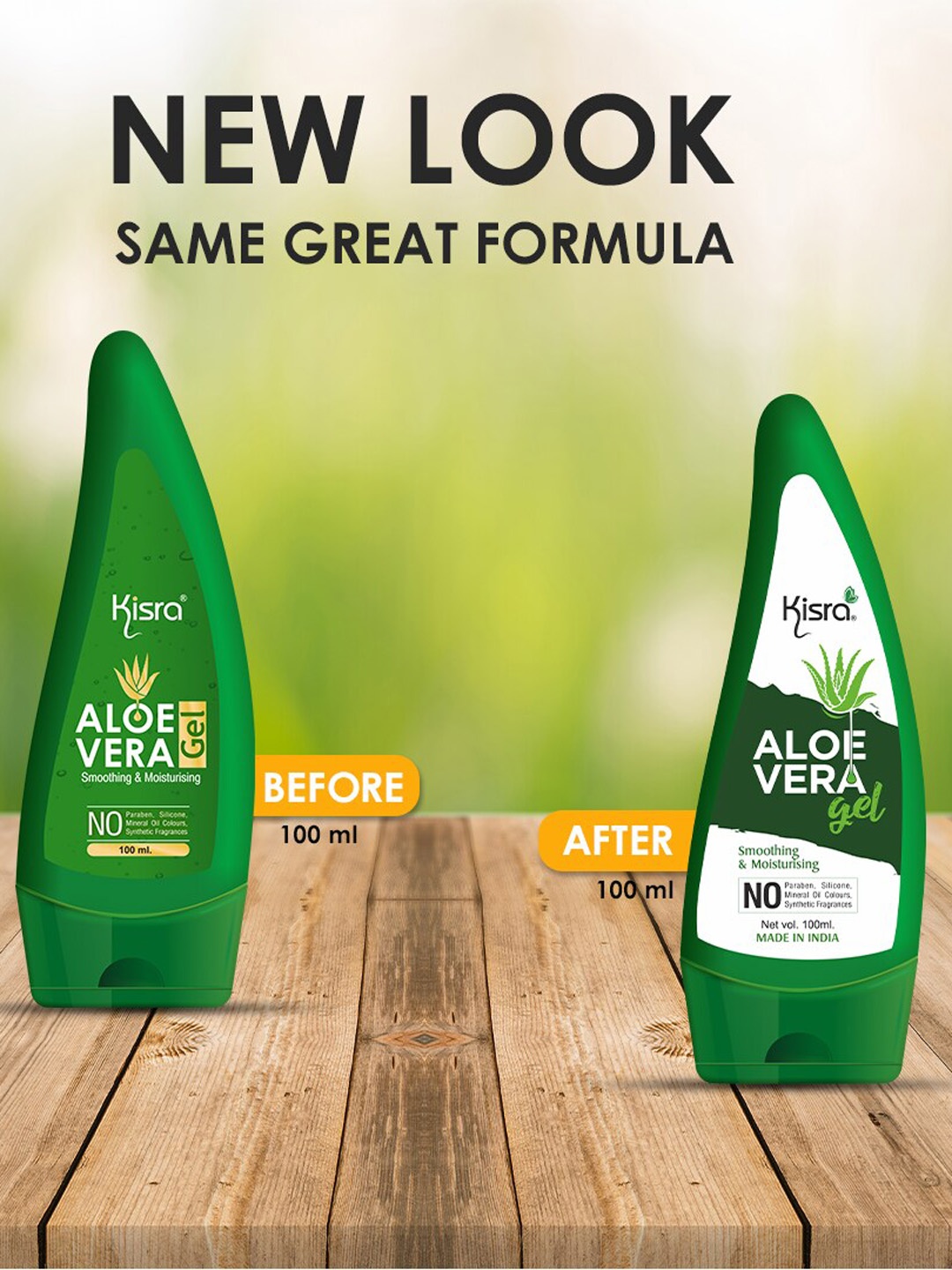 

KISRA Pack of 4 Aloe Vera Nourishing Skin Gel 100 ml Each, Green