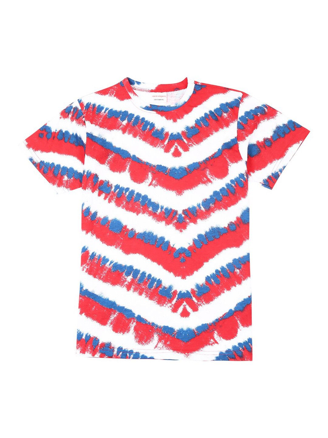 

RAINE AND JAINE Boys Striped Round Neck Pure Cotton T-shirt, Red